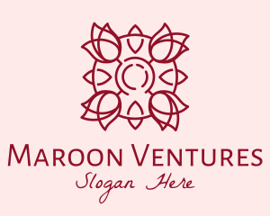 Maroon Rose Flower logo