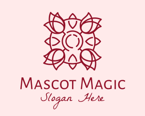 Maroon Rose Flower logo design