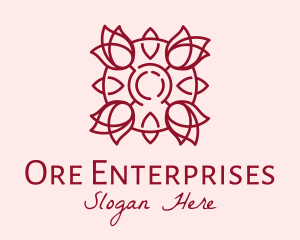 Maroon Rose Flower logo design