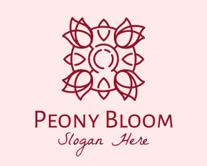 Maroon Rose Flower logo design