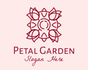 Maroon Rose Flower logo design