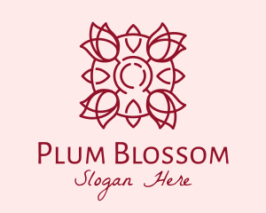 Maroon Rose Flower logo design