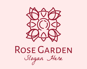 Maroon Rose Flower logo design