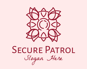 Maroon Rose Flower logo design