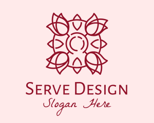 Maroon Rose Flower logo design