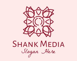 Maroon Rose Flower logo design