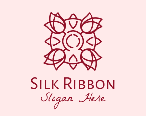 Maroon Rose Flower logo design