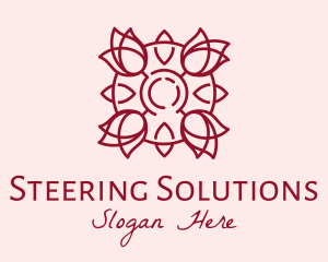 Maroon Rose Flower logo design