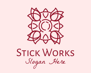 Maroon Rose Flower logo design