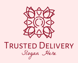 Maroon Rose Flower logo design