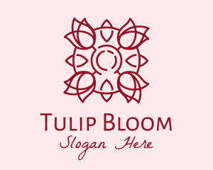 Maroon Rose Flower logo design