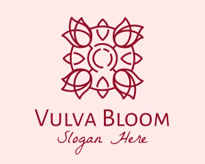 Maroon Rose Flower logo design