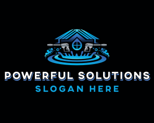 Sanitation Cleaning Power Washer logo design