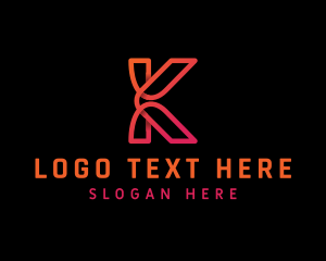 App - Monoline App Letter K logo design