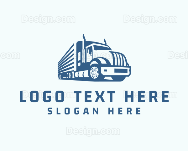 Trailer Truck Logistics Transport Logo