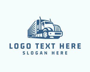 Trailer Truck Logistics Transport Logo