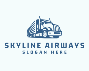 Trailer Truck Logistics Transport Logo