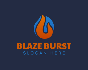 Flame Fuel Temperature Ice logo design