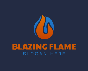 Flame Fuel Temperature Ice logo design