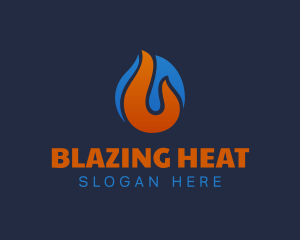 Flame Fuel Temperature Ice logo design