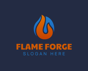 Flame Fuel Temperature Ice logo design