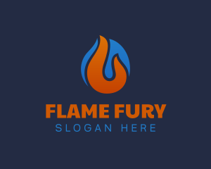 Flame Fuel Temperature Ice logo design