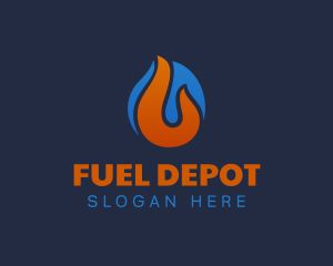 Flame Fuel Temperature Ice logo design