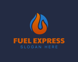 Flame Fuel Temperature Ice logo design