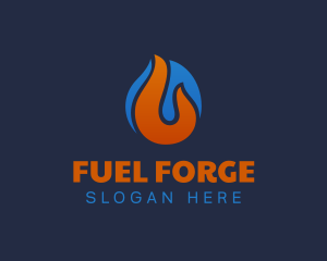 Flame Fuel Temperature Ice logo design