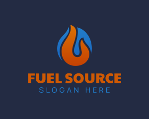 Flame Fuel Temperature Ice logo design