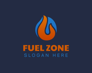 Flame Fuel Temperature Ice logo design