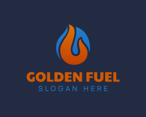 Flame Fuel Temperature Ice logo design