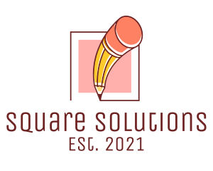 Pencil Drawing Square logo design