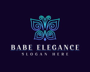 Elegant Wellness Butterfly logo design