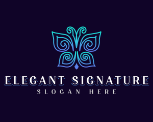 Elegant Wellness Butterfly logo design