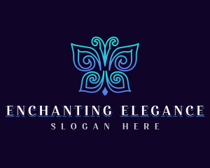 Elegant Wellness Butterfly logo design