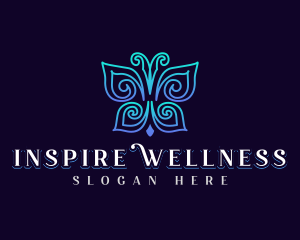 Elegant Wellness Butterfly logo design