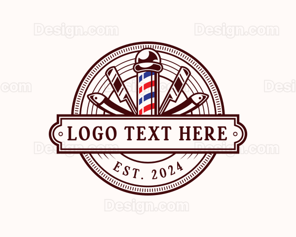 Barber Grooming Razor Logo