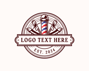 Barber Grooming Razor Logo