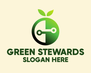 Green Fruit Electronics Brand  logo design