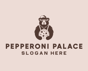 Pizza Bear Sunglasses logo design