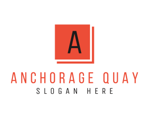 Red Square Letter A logo design