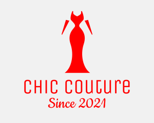 Red Elegant Dress logo design