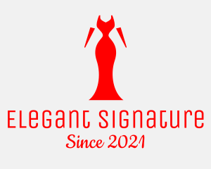 Red Elegant Dress logo design