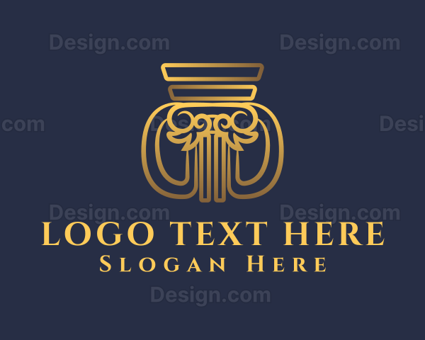 Gold Pedestal Column Logo