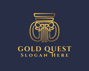 Gold Pedestal Column logo design