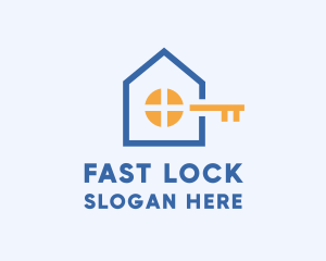 Geometric House Key logo design