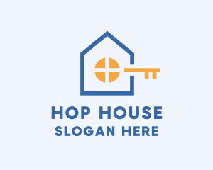 Geometric House Key logo design