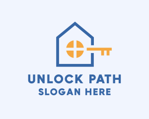 Geometric House Key logo design