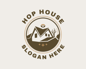 House Roofing Badge logo design